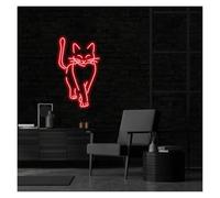 SHENHUO Lampe Néon Chat mignon pour enseigne au néon, luminosité réglable, lumière LED 38 cm x 22(C)