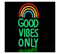 SHENHUO Lampe Néon LED pour néon Good Vibes Only pour arcenciel pour USB alimenté pour enseignes au Veilleuse Art mural 3D