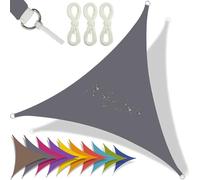 SHENJIE Voile D'ombrage Triangulaire 2x2x2m Toile Ombrage Imperméable Protection 95% UV pour Patio Jardin, Terrasse,Extérieur, Balcon, avec Corde Gris
