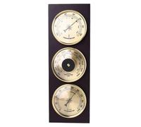 SHENJMAI Baromètre à Cadran Station météo avec Cadre en Bois, baromètre, thermomètre, hygromètre, Ornements de Base, 31cm x 11cm, 3 pièces/Ensemble