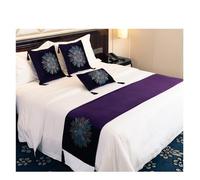 SHENJMAI Chemin de Lit Chemin de lit en Velours Massif Luxe, écharpe Protection, Housse décorative, Drapeau, for Chambre à Coucher, hôtel, Salle Mariage(05,45x210cm 1pcs)
