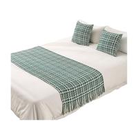 SHENJMAI Chemin de Lit Drapeau de lit à Pompons Carreaux Modernes, écharpe Queue, Chemin, Haut Gamme, for la Maison, Chambre Coucher, l'hôtel, Le Drapeau, Serviette, Couverture(A,70x180cm 1pcs)