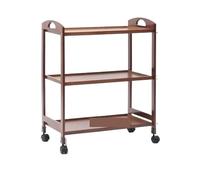 SHENJMAI Desserte Plancha Extérieure Desserte à thé 3/4 Niveaux, Petite Armoire latérale de Salon, Chariot de Salon de beauté, étagère de Cuisine Mobile(3 Layer Brown)
