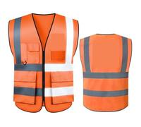 SHENJMAI Gilet Haute Visibilité Gilet de sécurité for travaux Construction, mineurs et ouvriers du bâtiment, Uniforme Classe 2, vêtement Travail Standard(Beige,S)