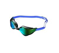 SHENJMAI Lunettes Natation Lunettes de natation antibuée avec lentille grand angle HD, ajustement confortable, pont nez réglable(Blue Gold)