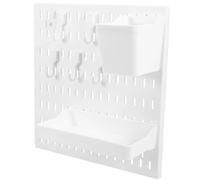SHENJMAI Panneau Perforé Mural Étagère de Rangement, Support de Panneau perforé, Organisateur Mural, Porte arrière, présentoir for Spectacles d'artisanat, Fournitures de Maison et de Bureau Blanches