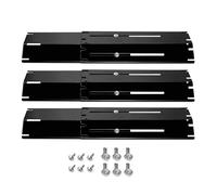 SHENJMAI Plaque chauffante pour Barbecue Kit de réparation Grille Barbecue à gaz, Plaque chauffante Universelle réglable en Acier Inoxydable(Black-3packs)