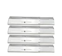 SHENJMAI Plaque chauffante pour Barbecue Plaques chauffantes universelles, Bouclier de Tente, pièces Gril, Couvercle brûleur réglable en Acier Inoxydable, Pare-Flammes for à gaz(Silver-4packs)