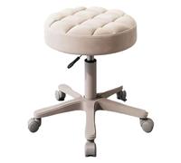 SHENJMAI Tabouret roulettes Chaises de barbier Salon beauté Simples, Chaise pivotante spéciale, Tabouret Rond Coiffure, Maquillage(Off-White-c)