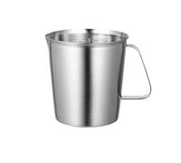 SHENJMAI Tasses en Acier Inoxydable Tasse à mesurer en Acier Inoxydable, mousseur à Lait avec marquage et poignée for Expresso(1000ml)
