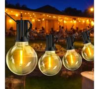 shenkey Guirlande Guinguette LED, Guirlande Lumineuse Extérieur G40 Avec 25 + 2 Lumières Incassables - Pour Jardin, Véranda, Café, Fête, Mariage, Jardin