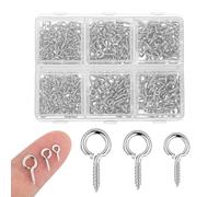 SHENLIU Lot de 400 petites vis à œillets en métal - Crochets à vis pour cadre d'Ilder - Avec boîte de rangement - Pour pendentifs, perles, fabrication de bijoux, bricolage