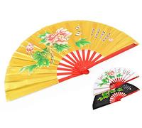 ShenLong - Éventail Tai Chi (Tai Ji Shan) Pivoine - Gaucher, Doré