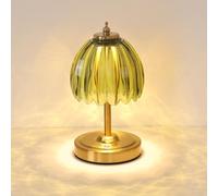 Shenmoyl Tulip Petite lampe de table 5200 mAh sans fil avec contrôle tactile avec 3 temps de couleur et intensité variable en continu, parfaite pour les petits espaces comme les commodes, les chevets