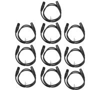Shenprymic 10 câbles de signal pour scène, câble XLR mâle à femelle, fil de signal noir de 1 mètre pour l’éclairage de scène et l’équipement audio, qualité professionnelle avec une constructi
