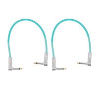 Shenprymic 2 câbles de liaison pour guitare de 12 pouces, câble pour pédale sans fil avec connecteur 1/4 pouce, câble d’instrument à âme en cuivre pur pour pedalboard d’effets de guitare, à (Cyan)