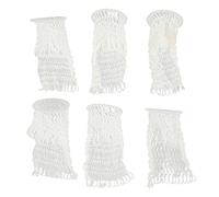 Shenprymic 6 Pcs Pool Table Mesh Bag, Billiard Table Pocket Net Replacement, Bottomless Hollow Nylon Design for Chinese English Pool Tables, White