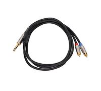 Shenprymic Câble TRS mâle 1/4 po vers double mâle, câble répartiteur TRS 6,35 mm vers 2, câble de microphone de 5,9 pieds avec connecteurs plaqués or, pour récepteurs AV, équipement