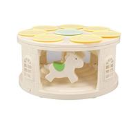 Shenprymic Machine à desserts rotative, table de présentation automatique de desserts rotative avec carrousel LED et 4 modes de musique, commande à un seul toucher pour la vitrine de gâteaux