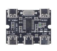 Shenprymic USB 2.0 Hub Expansion Module 1 in 3 Out Type C Interface, 5V Powered USB Hub for Laptop Desktop PC, Plug and Play with GL850G Chip