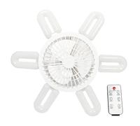 Shenrongtong Lumière de ventilateur à douille, lumière de ventilateur avec télécommande, Ventilateur de plafond LED pliable E27 avec télécommande, Ampoule 4 modes 6U 60W, fonctionnement silencieux
