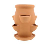 Shenrongtong Pot À Fraises - Pot en Argile Vertical pour Fraisiers | Conteneur Vertical De Fleurs Équipé d'un Bac, Accessoires De Jardinage pour Jardin, Cour, Balcon Et Décoration D'Extérieur