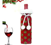 Shenrongtong Sacs à vin de Noël, décoration de Bouteille de vin de Noël - Sac de Bouteille de vin tricoté en Flocon de Neige - Vêtements de Bouteille de vin de Vacances au Restaurant, pièce maîtresse