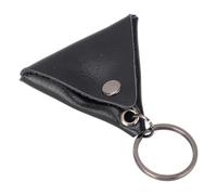 shenruifa Étui de guitare en cuir synthétique imperméable, facile à nettoyer, portable, design porte-clés, support de médiator de guitare, Noir , Pochette tour de cou