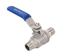 shenruifa Robinet à boisseau sphérique à passage complet en acier inoxydable - Mécanisme d'étanchéité durable pour tuyaux sanitaires - Raccord mâle DN10 3/8"