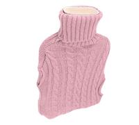 shenruifa Sac à Eau Chaude en Caoutchouc Antidéflagrant, Sac Chauffant pour les Mains à Injection D'eau avec Couvercle D'insertion de Main en Tricot torsadé Grand (Rose)