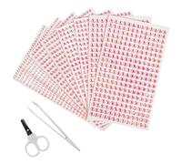 SHENSAIGO Lot de 3584 strass autocollants ronds de 3 à 6 mm pour textiles avec pince à épiler, ciseaux, strass autocollants pour le bricolage, la décoration des ongles, des vêtements, rose