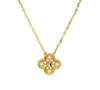 Shensaigo Parure Bijoux Trèfle 4 Feuilles, 3 Pièces Bracelet, Collier, Boucles D'Oreilles, Bijoux Dorés, Double Face, Fête Mères, Cadeau