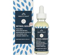 SHENT & MENT Sérum Visage Rétinol 0,6% Puissant Anti-Âge Rides Taches Acné Pores Dilatés Hydratant Lissant Centella Asiatica Acide Hyaluronique Thé Vert Peau Sensible Nuit Jour Soin Intensif 60ml