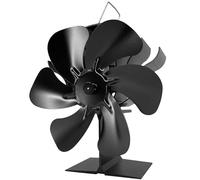 Shenyini Ventilateur Poele à Bois 6 Pales avec Thermomètre, Ventilateur de Cheminée Alimenté Par la Chaleur pour Poêle à Bois/Cheminée/Gaz/Bûche (Petit)