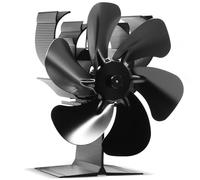 Shenyini Ventilateur Poele à Bois 6 Pales avec Thermomètre, Ventilateur de Cheminée Alimenté Par la Chaleur pour Poêle à Bois/Cheminée/Gaz/Bûche (Moyen)