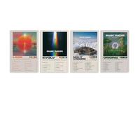 Sheozho Lot de 4 affiches de couverture d'album de musique Imagine Dragons, affiches décoratives sur toile, affiches décoratives pour chambre - Affiches décoratives - Affiches décoratives - 20 x 30 cm
