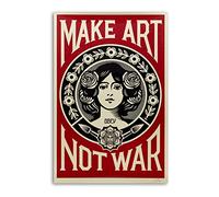 Shepard FAIREY Dit OBEY (1970) - Poster décoratif sur toile « Make Art Not War » et impression d'art moderne pour chambre à coucher (60 x 90 cm)