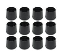 Shepherd Hardware 8766E Lot de 12 Embouts de Pieds de Chaise en Caoutchouc de 3,8 cm de diamètre intérieur, Noir, 3,8 cm