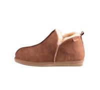 Shepherd Pantoufles peau de mouton Anton à enfiler Homme 100% laine, semelle caoutchouc Marron 43