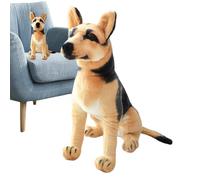 Shepherd Puppy Stuffed Animals, Realistic Sitting Plush Pillow for Children, Soft Dog Toy for Boy Girl, Durable Short Plush PP Cotton Filling, 9.5 Inch Size, Best Present for Birthday Christmas School