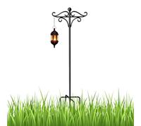 Shepherds Hooks Outdoor - Pôle En Fer Portable, Cintre De Jardin Réglable | Grand Crochet Double Avec Une Stabilité De Base De 5 Dents, Décoration De Cour Extérieure Pour Mangeoires À Oiseaux Lanterne