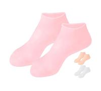 SHERCHPRY 1 Chaussettes Silicone Hydratantes Lot Masques de Gel pour Réparer Talons Fissurés et Adoucir la Peau Rugueuse Unique Rose Chair Blanc