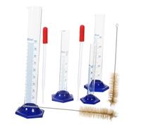 SHERCHPRY 1 ensemble Set de Cylindres Gradués Verre et Plastique avec Brosses de Nettoyage et Pipette pour Mesures Précises Laboratoire