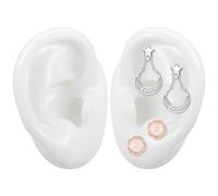 SHERCHPRY 1 Paire Oreilles Artificielles Boucles D'oreilles Percées Mannequin Modèle D'Oreille Silicone Pour Bijoux Modèle Du Corps Humain Blanc Bébé Faux Oreille Gel De Silice, medio, Silicone