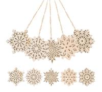 SHERCHPRY 10 Pendentifs de Noël en Bois de Peuplier Non Finition 7 CM Motifs Graffiti et Sapin Décorations Bricolage Légères pour Suspensions et Créations Festives