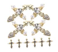 SHERCHPRY 10 Pièces Charms de Vernis Métalliques Croix Accessoires de Nail Art Décoration pour Ongles Outils de Manucure Diy