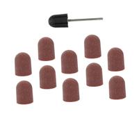 SHERCHPRY 10 pièces Nail Art Polishing Caps For Electric Manicure File Nail Sanding Caps For Reshaping And Smoothing Pedicure Tool