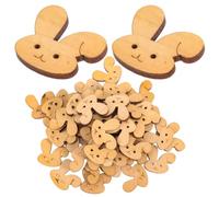SHERCHPRY 100 Pièces Découpes de Lapins en Bois Soi-même, Lapin de Pâques Vierge, Bois Jaune, sans Bavure, Bords Lisses, Imprimable et Embossable, pour Loisirs Créatifs DIY et Décoration