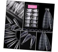 SHERCHPRY 100 pièces Extensions Ongles Blancs Accessoires Nail Art Manucure Plaques Ongles Crystal Design Pratique et Élégant