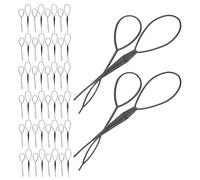 SHERCHPRY 100 Pièces Hair Loop Tool Set For Updo And French Braiding Ponytail Pull Through Styling Accessories With Non-slip Material Hair Bun Creator For Women And